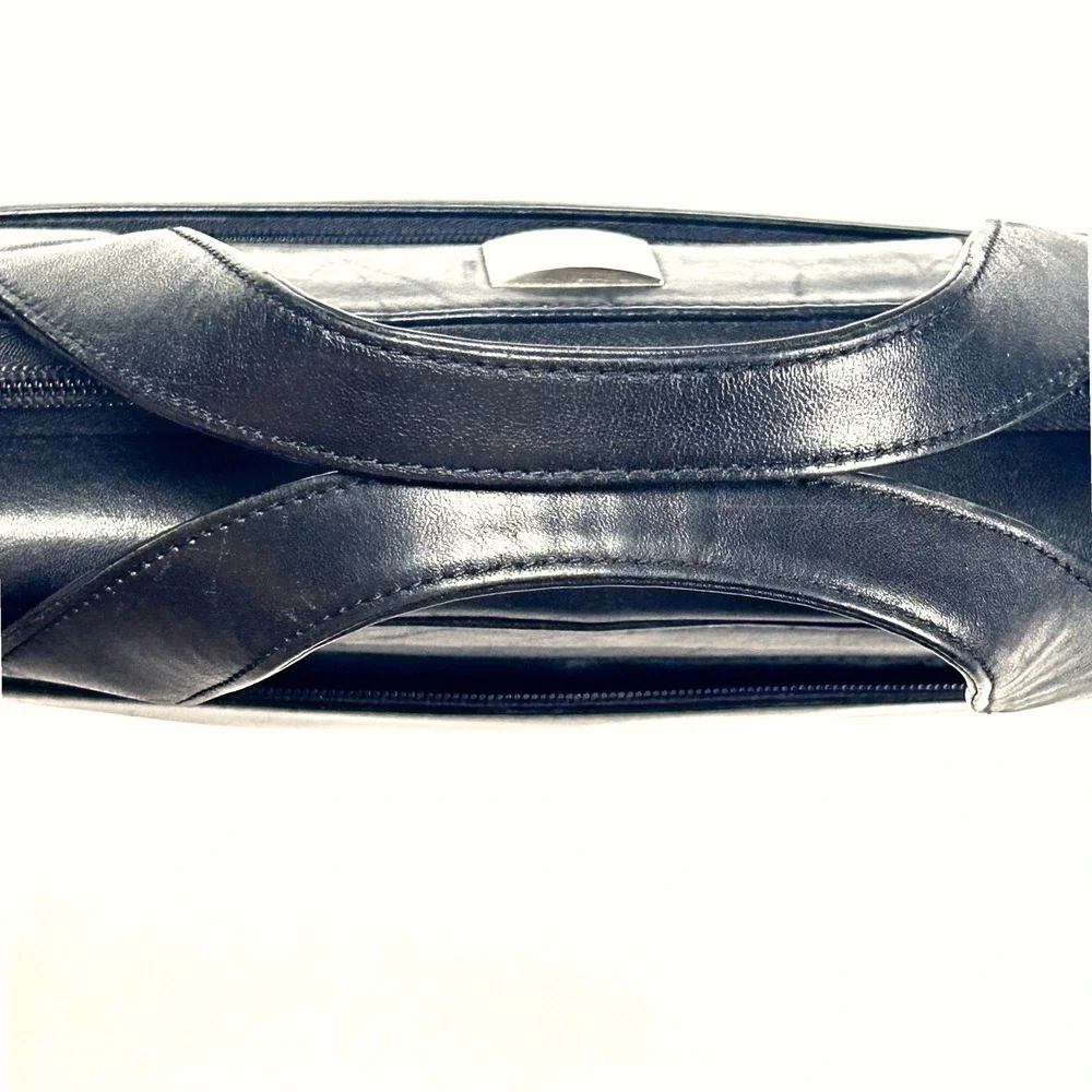 Vintage Porsche Design Black Leather Laptop Briefcase Y2K Luxury Corporate Sleek